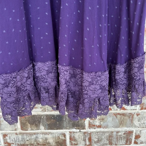 Free People Purple Lace Boho Swing Tunic Dress - Picture 2 of 9